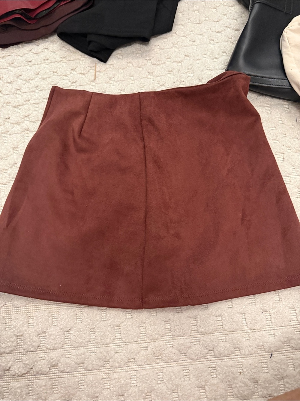 Altar'd State Rust Suede-Look Mini Skirt